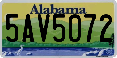 AL license plate 5AV5072