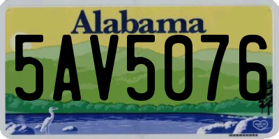 AL license plate 5AV5076