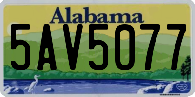 AL license plate 5AV5077