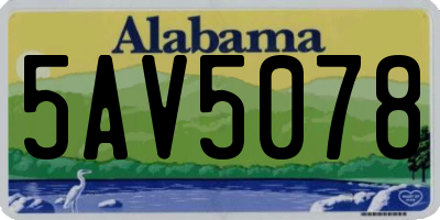 AL license plate 5AV5078