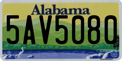 AL license plate 5AV5080
