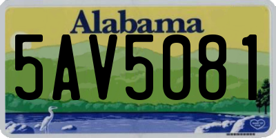AL license plate 5AV5081