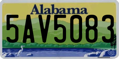 AL license plate 5AV5083