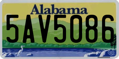 AL license plate 5AV5086