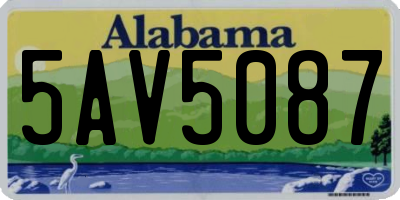 AL license plate 5AV5087