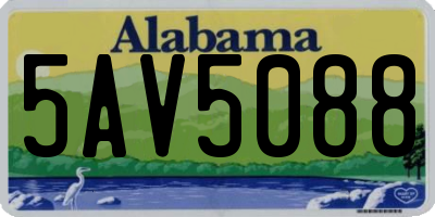AL license plate 5AV5088