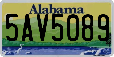 AL license plate 5AV5089