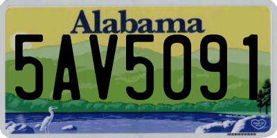 AL license plate 5AV5091