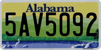 AL license plate 5AV5092