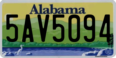 AL license plate 5AV5094