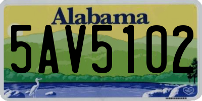 AL license plate 5AV5102