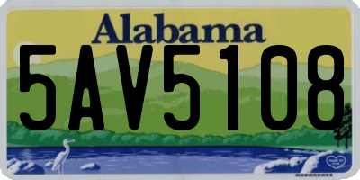 AL license plate 5AV5108
