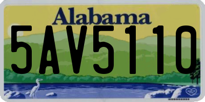 AL license plate 5AV5110