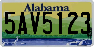 AL license plate 5AV5123
