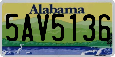 AL license plate 5AV5136