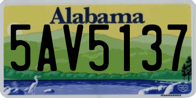 AL license plate 5AV5137