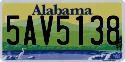 AL license plate 5AV5138