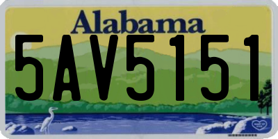 AL license plate 5AV5151