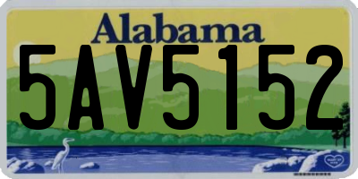 AL license plate 5AV5152