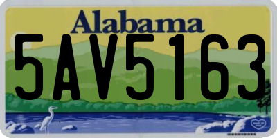 AL license plate 5AV5163