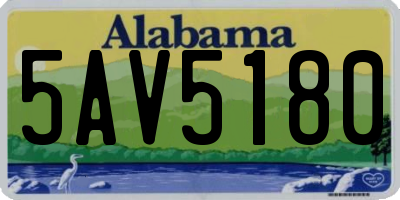 AL license plate 5AV5180