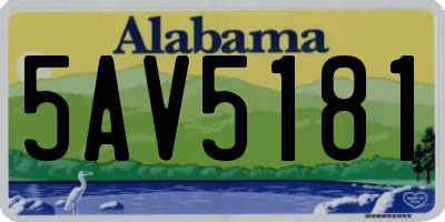 AL license plate 5AV5181