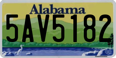 AL license plate 5AV5182