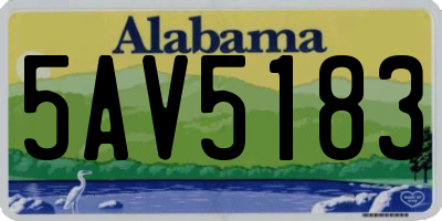 AL license plate 5AV5183