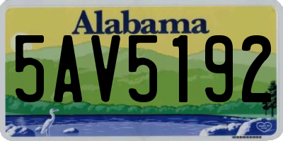 AL license plate 5AV5192