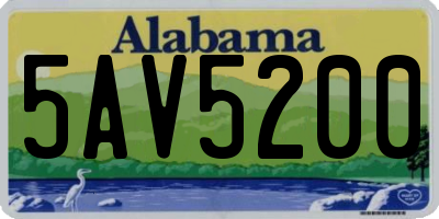 AL license plate 5AV5200