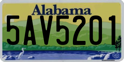 AL license plate 5AV5201