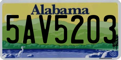 AL license plate 5AV5203
