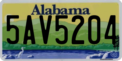 AL license plate 5AV5204