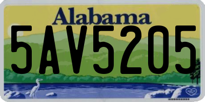 AL license plate 5AV5205
