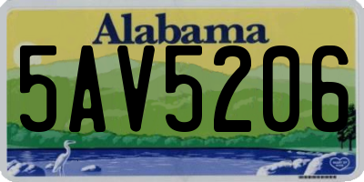 AL license plate 5AV5206