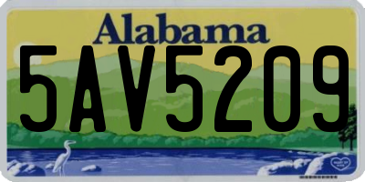 AL license plate 5AV5209