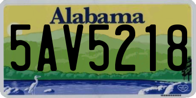 AL license plate 5AV5218