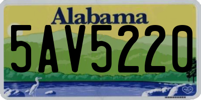 AL license plate 5AV5220