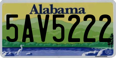 AL license plate 5AV5222