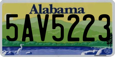 AL license plate 5AV5223