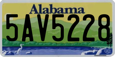 AL license plate 5AV5228