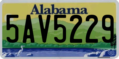 AL license plate 5AV5229