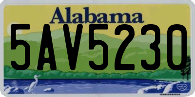 AL license plate 5AV5230
