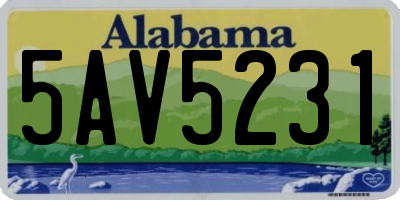 AL license plate 5AV5231