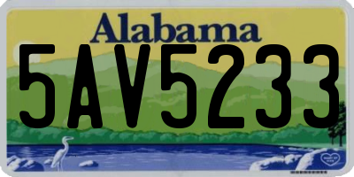 AL license plate 5AV5233