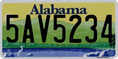 AL license plate 5AV5234