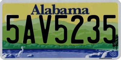 AL license plate 5AV5235