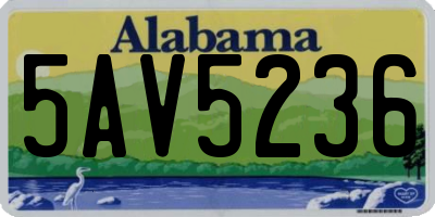 AL license plate 5AV5236