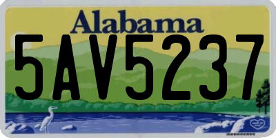AL license plate 5AV5237