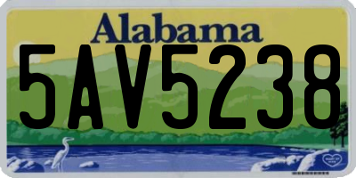AL license plate 5AV5238